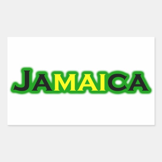Jamaica (tekst) rechthoekige sticker (Voorkant)