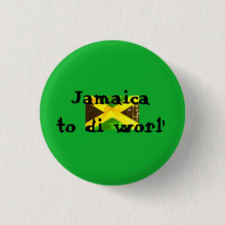 Jamaica to the world Jamaican flag green Ronde Button 3,2 Cm