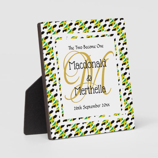 JAMAICA Trouw Aandenken Geschenk Eigen Merktekens Fotoplaat (Voorkant)