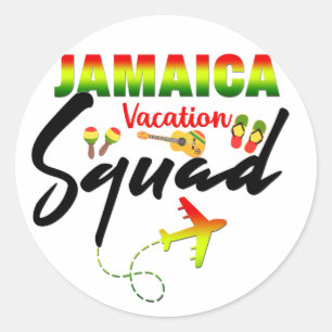 Jamaica Vacation Squad Group Matching Reggae Ronde Sticker
