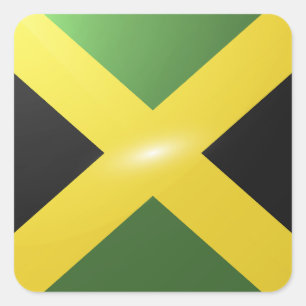 Jamaica vierkante glossy vlag vierkante sticker