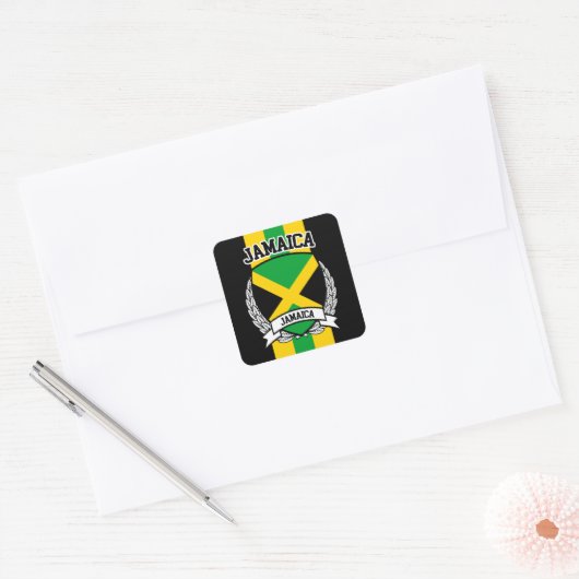 Jamaica Vierkante Sticker (Envelop)