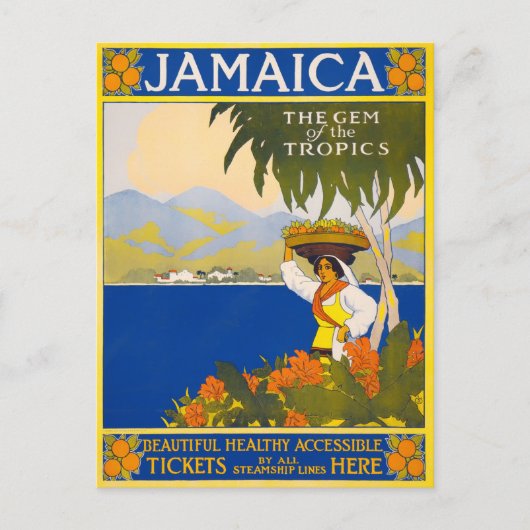 Jamaica vintage-reis briefkaart (Voorkant)