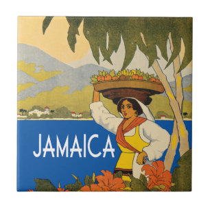 Jamaica vintage-reisstijlillustratie tegeltje