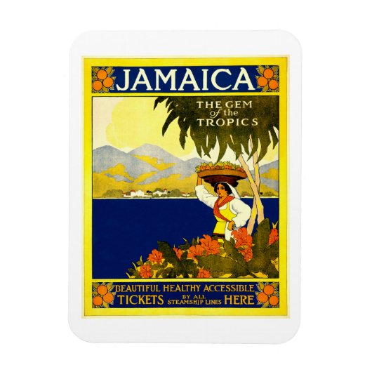 Jamaica Vintage Travel Poster Magneet (Verticaal)
