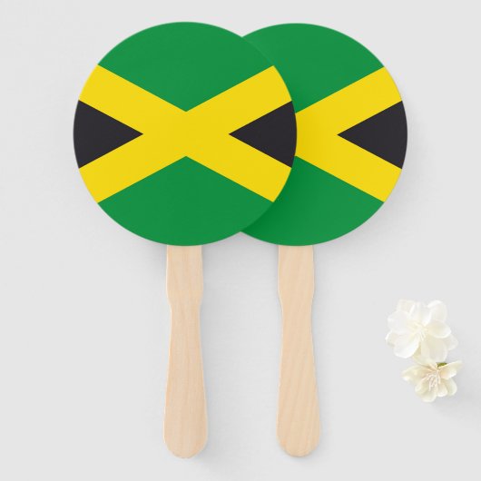 Jamaica vlag handwaaier (Voorkant en achterkant)