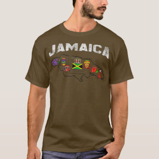 jamaica vlag jamaicaanse kaart Jamaicaans nationaa T-shirt