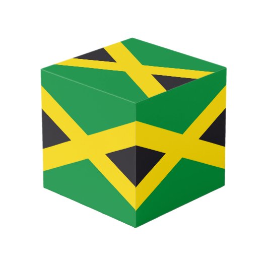 Jamaica vlag kubus (Voorkant hoekig)