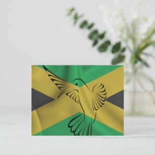 Jamaica vlag met een kolibrie briefkaart