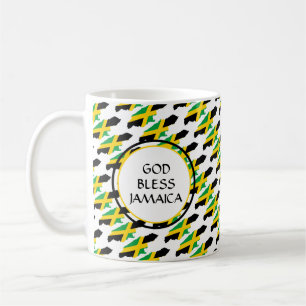 JAMAICA Vlag Patriottisch Custom Monogram GOD BLES Koffiemok