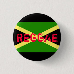jamaica vlag, REGGAE Ronde Button 3,2 Cm