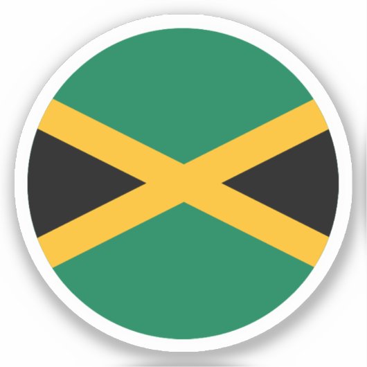 Jamaica Vlag Ronde Sticker (Voorkant)