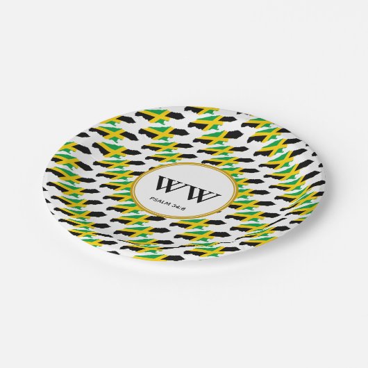 JAMAICA VLAG Viering Verjaardag Erfgoedfeest Papieren Bordje (Gekanteld)