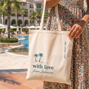 Jamaica Voeg Je Bestemming Toe Blauwe Trouw Welkom Tote Bag