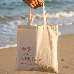 Jamaica Voeg Je Bestemming Toe Koraal Bruiloft Wel Tote Bag