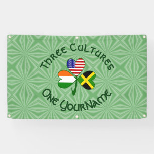 Jamaicaans Iers Amerikaanse Klaverblad Vlag Persoo Spandoek