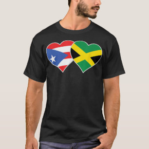 Jamaicaans Puerto Ricaans Hart Liefde Puerto Rico T-shirt