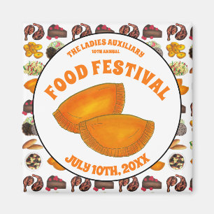 Jamaicaans rundvlees Patty Food Fest Caribbean Cui Magneet