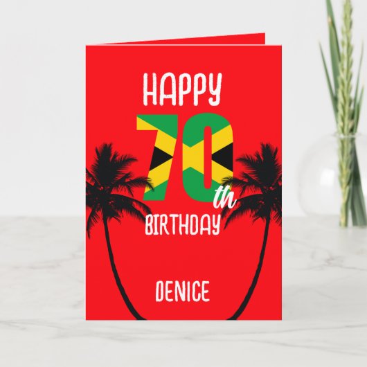 Jamaicaanse 70ste verjaardag kaart (Voorkant)