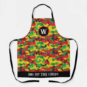 Jamaicaanse chef-kok en kok Rasta Camouflage Schort