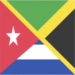 Jamaicaanse Cubaanse vlag   Jamaica Cuba Sticker