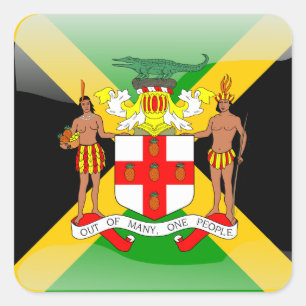 Jamaicaanse glanzende vlag vierkante sticker