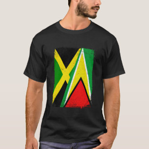 Jamaicaanse Guyanese Vlag Jamaica Guyana Mix Erfgo T-shirt