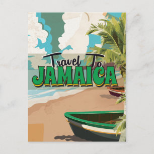 Jamaicaanse huwelijksreis vintage reisposter briefkaart