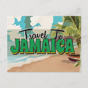 Jamaicaanse huwelijksreis vintage reisposter briefkaart