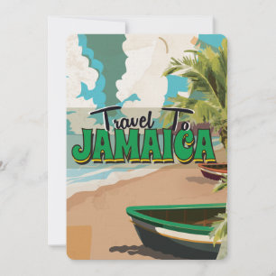 Jamaicaanse huwelijksreis vintage reisposter kaart