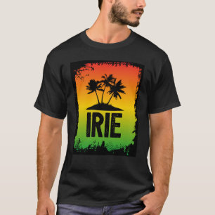 Jamaicaanse IRIE tropische palmbomen Rasta kleuren T-shirt