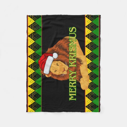 Jamaicaanse kerstleeuw fleece deken (Voorkant)