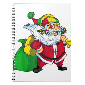 Jamaicaanse kerstman rasta santa claus rastafarian notitieboek