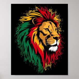 Jamaicaanse Leeuw Jamaicaanse Rasta Vlag Leeuw van Poster
