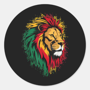 Jamaicaanse Leeuw Jamaicaanse Rasta Vlag Leeuw van Ronde Sticker