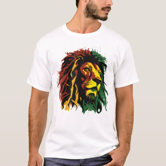 Jamaicaanse Leeuw Jamaicaanse Rasta Vlag Leeuw van T-shirt