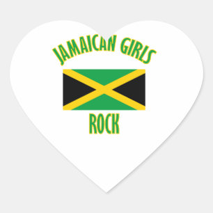 Jamaicaanse meisjes DESIGN Hart Sticker