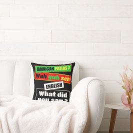 Jamaicaanse patois "Wah Yuh Seh" Rasta typografie Kussen