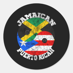 Jamaicaanse Puerto Ricaanse vlag Jamaicaanse Puert Ronde Sticker