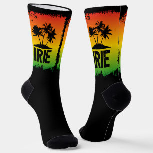 Jamaicaanse Rastafarian IRIE Palmbomen Zwart Sokken