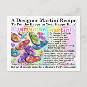 Jamaicaanse Tropical Martini Recept Kaart Briefkaa