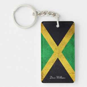 Jamaicaanse vlag - Aangepaste naam Sleutelhanger