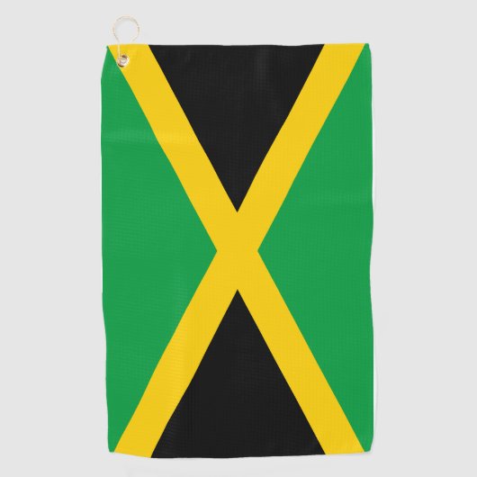 Jamaicaanse vlag en Jamaica golfvakantie/sport Golfhanddoek (Voorkant)