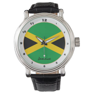 Jamaicaanse vlag en Jamaica trendy mode/ontwerp Horloge