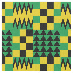 Jamaicaanse vlag Gekleurd Afrikaans geometrisch pa Stof