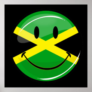 Jamaicaanse vlag glimlachen poster
