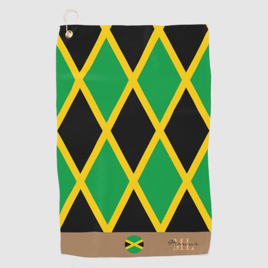 Jamaicaanse vlag & Jamaica, monogrammen sport/Golf Golfhanddoek (Voorkant)