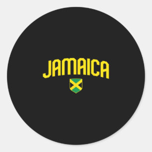 Jamaicaanse Vlag Jamaicaanse Vintage Atletiek Thro Ronde Sticker