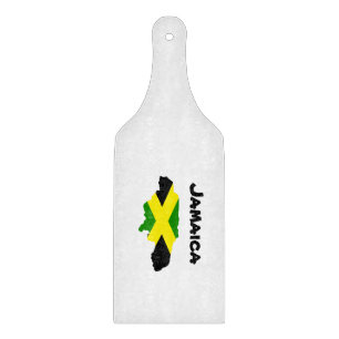 Jamaicaanse vlag kaart gestempeld snijplank