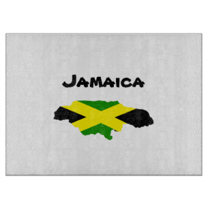 Jamaicaanse vlag kaart gestempeld snijplank